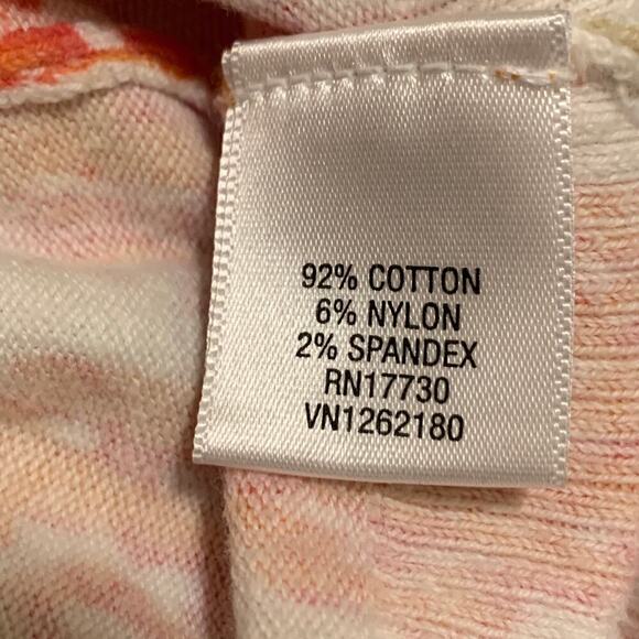 Merona Women's Size Large 3/4 Sleeve Cardigan Sweater Orange Pink Button - Picture 5 of 6